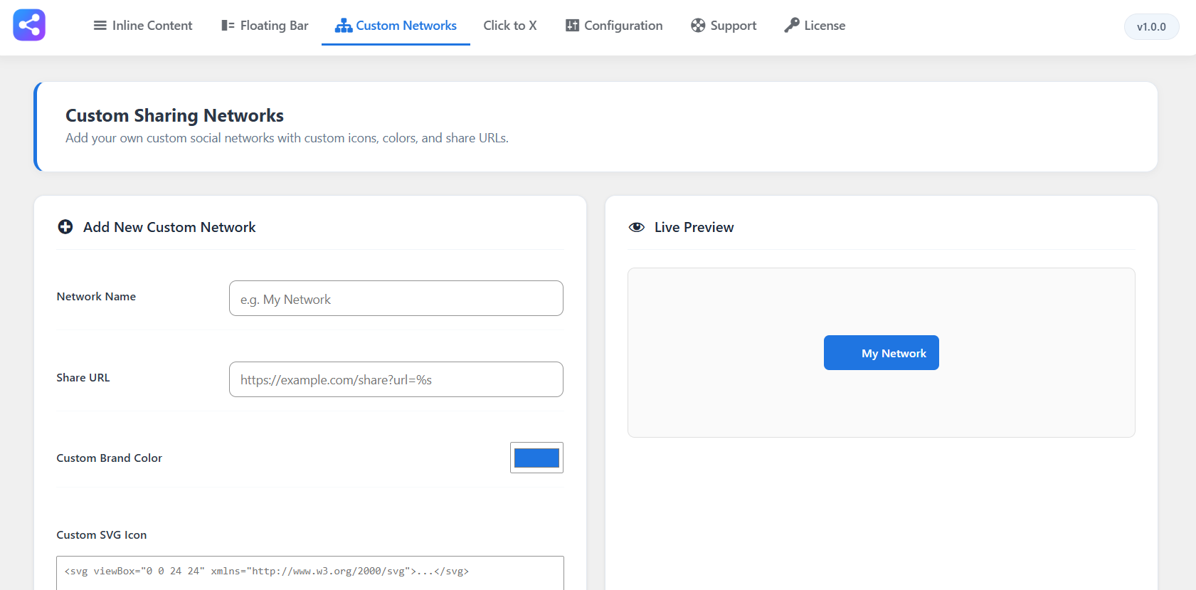 Floating Bar settings screenshot